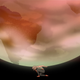 A photo illustration of a person holding up the Earth.